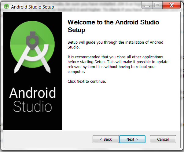 Android Studio Welcome